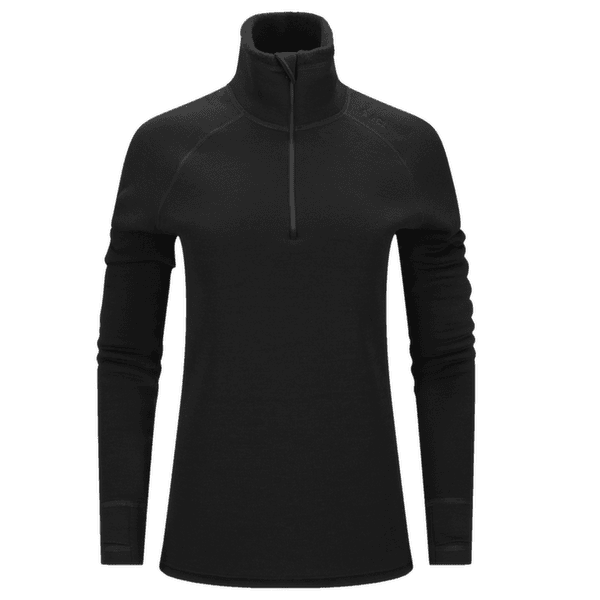 T-shirt a manches longues Aclima FleeceWool V2 Polo zip Women Jet Black