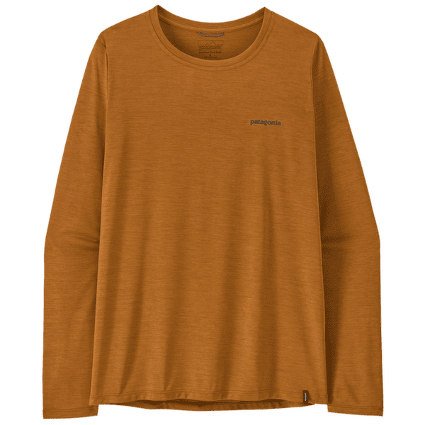 T-shirt a manches longues Patagonia Long-Sleeved Cap Cool Daily Shirt  - Boardshort Logo Women Cinnamon Brown - Dark Cinnamon Brown X-Dye