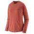 Long-Sleeved Cap Cool Merino Blend Graphic Shirt Women Imagine Moon: Potters Red