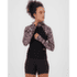 T-shirt a manches longues Mons Royale Bella Merino Long Sleeve Hood Women Rock Leopard/Black