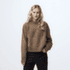 Pull Fjällräven Övik Solid Jacquard Knit Women Suede Brown