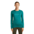 T-shirt a manches longues Icebreaker Merino 200 Oasis LS Crewe Sunrise Summit Women TIDAL TEAL